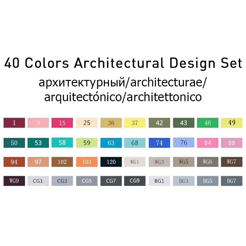 40 Architecture Set TouchFIVE 168 цветов набор маркеров для живописи на спиртовой основе кисть для карандашей двойная головка студенческий эскиз маркеры Рисование манга товары для рукоделия - Цвет: 40 Architecture Set