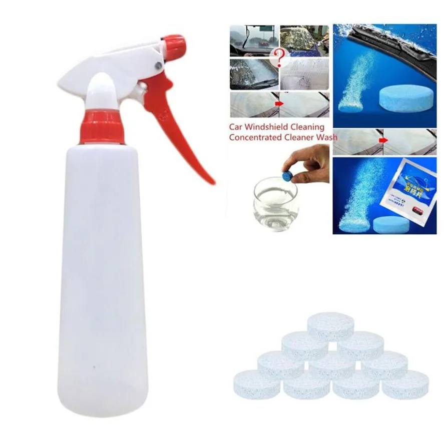 New 1PC Car Wiper Washing Spray Bottle Effervescent Spray Cleaner Clean