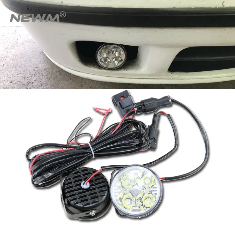 

Universal Car Fog Light White DRL LED Daytime Running Light LED Fog Light Head Lamp 2pcs luces led car styling