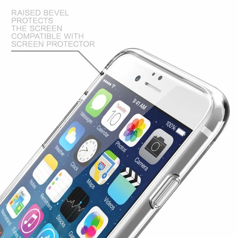 Чехол Ascromy для iPhone 6 s прозрачный жесткий гибридный защитный бампер Apple S iPhone6 чехол
