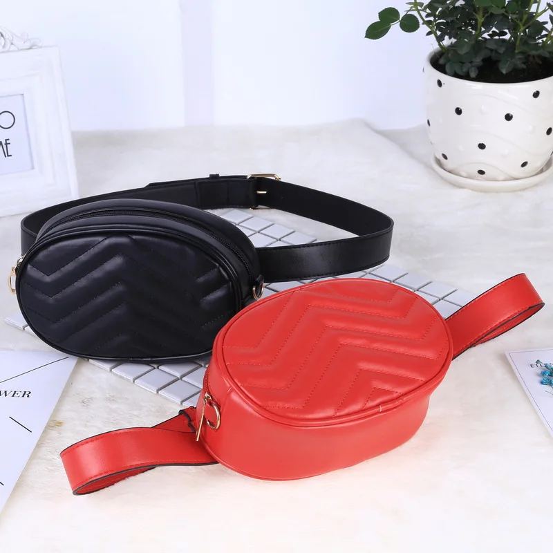 امرأة بو الجلود الصدر Crossbody حقيبة الخصر حزم للبنات جولة حزام يد رسول جيب الأزياء الموز حقائب كتف N30
