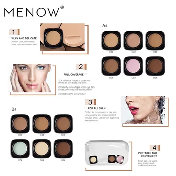 

6pcs/set MENOW Brand Cosmetic Color Makeup Waterproof Concealer Cream Makeup set Cover Pores Concealer Foundation Base