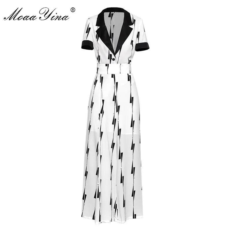 

MoaaYina Fashion Designer Set Spring Summer Women Short sleeve V-neck Office Tops+Wide leg bell-bottoms Two-piece suit