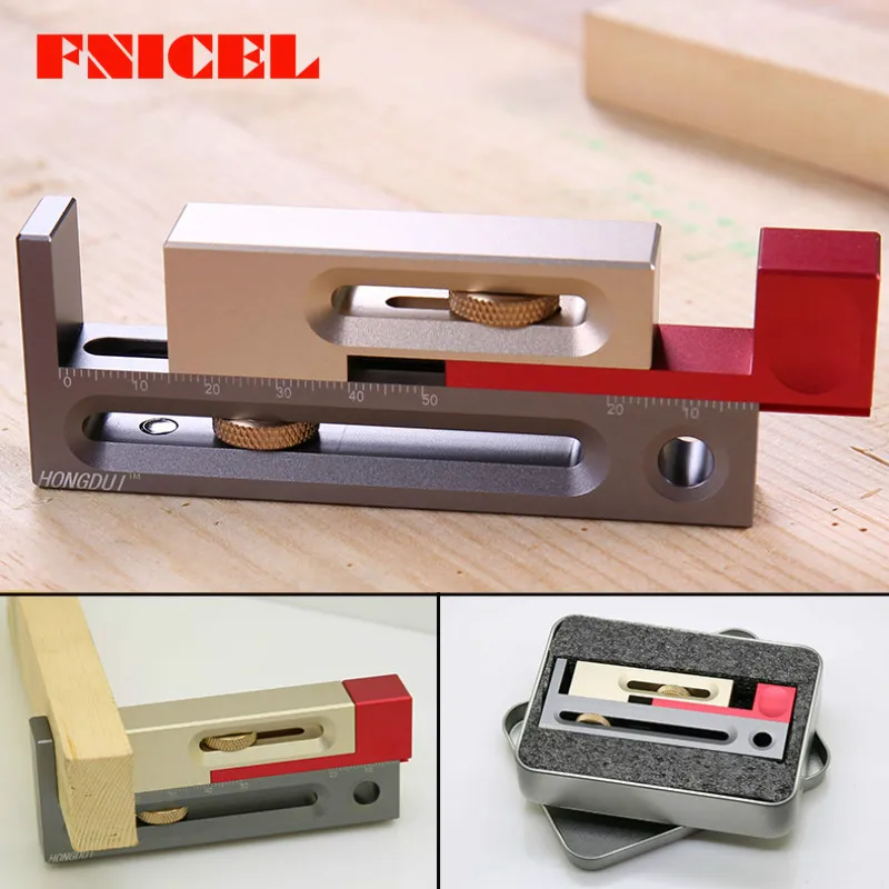  Woodworking Table Saw Gap Slot Regulator Slot Ruler Make The Mortise and Tenon Movable Measuring Bl