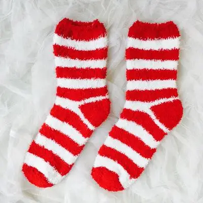 Зимние теплые утолщенные бархатные кашемировые носки, коралловый кашемир, Носки с рисунком оленя, носки для женщин и мужчин, Meia, милый Рождественский подарок, 18 цветов - Цвет: 17
