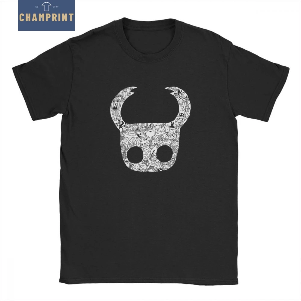 

The Hollow Knight T-Shirts Men Skull Video Game 2019 Fashion Cotton Tee Shirt Round Neck Short Sleeve T Shirts Gift Tops
