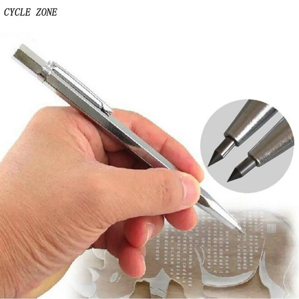CYCLE ZONE Custom White Diamond Hard Alloy Marking Pen Glass Engraving