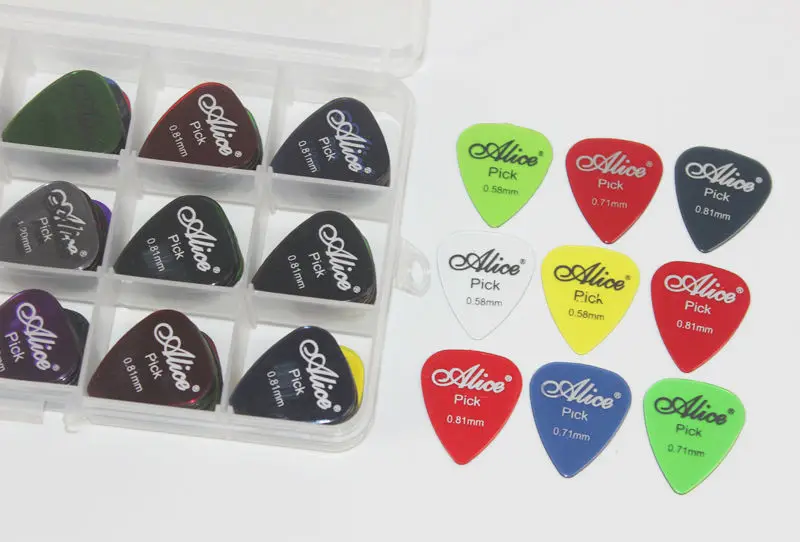 Чехол для гитары Alice Long Life Clear 100 шт. медиатор 0 58 мм/0 71 81 мм + 15 ячеек|picks plectrums|guitar pick