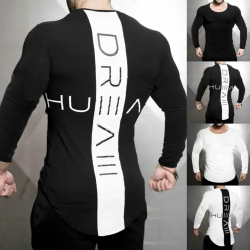 

Fashion Men's Slim Fit O Neck Long Sleeve Muscle Tee T-shirt Casual Tops Blouse