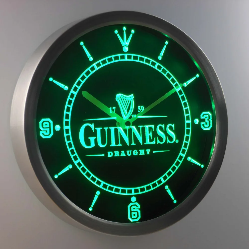 nc0090 Guinness Vintage Logo Beer Bar Neon Light Signs LED Wall Clock