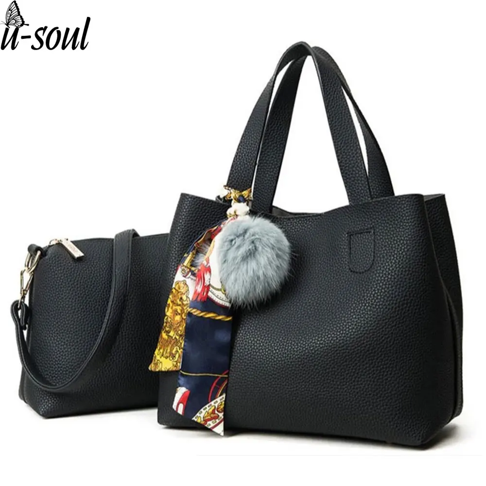 Fashion Handbags Women Handbag Two Pieces Shoulder Bag Girls Small Casual Shopping Women Bag ...