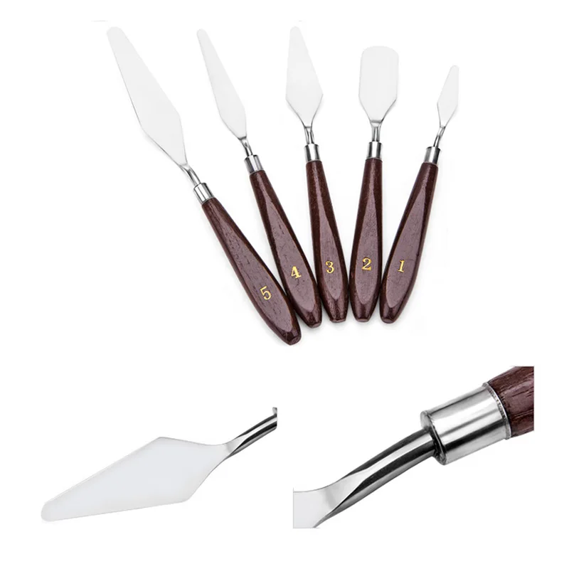 3D طباعة إزالة أدوات مع الطبيعي قوي خشبية مقبض ، أداة كيت ل 3D طابعة ملعقة لوحة سكين ، 6 حزمة