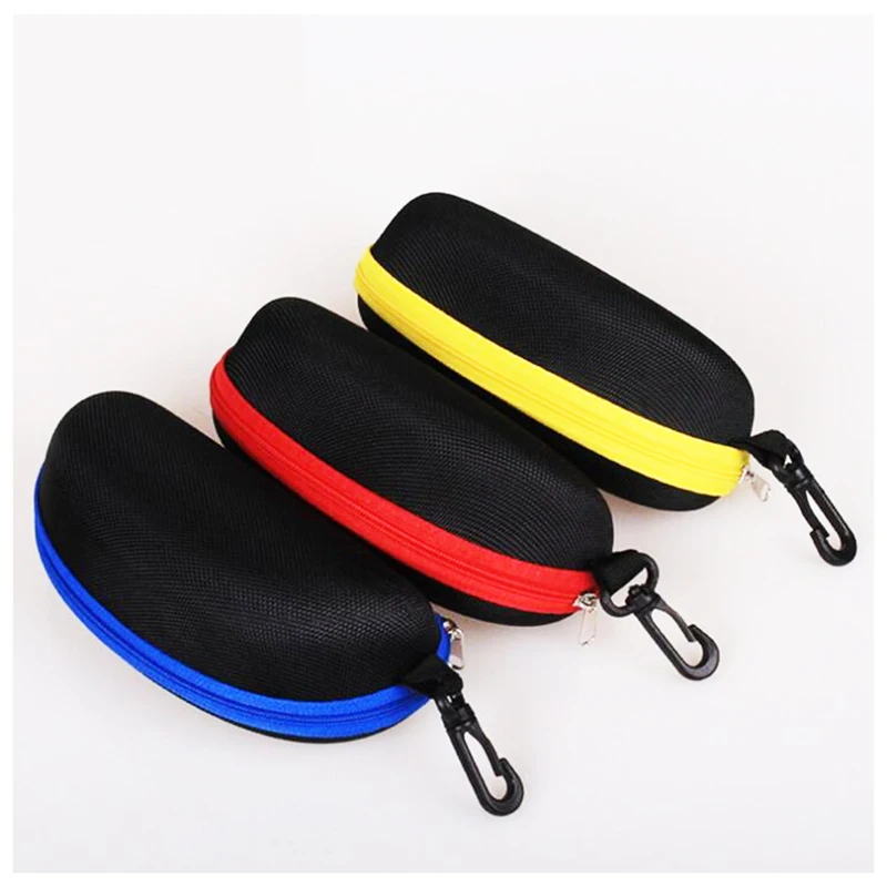 Solid Semicircle Eyewear Cases for women Sunglasses with lanyard zipper