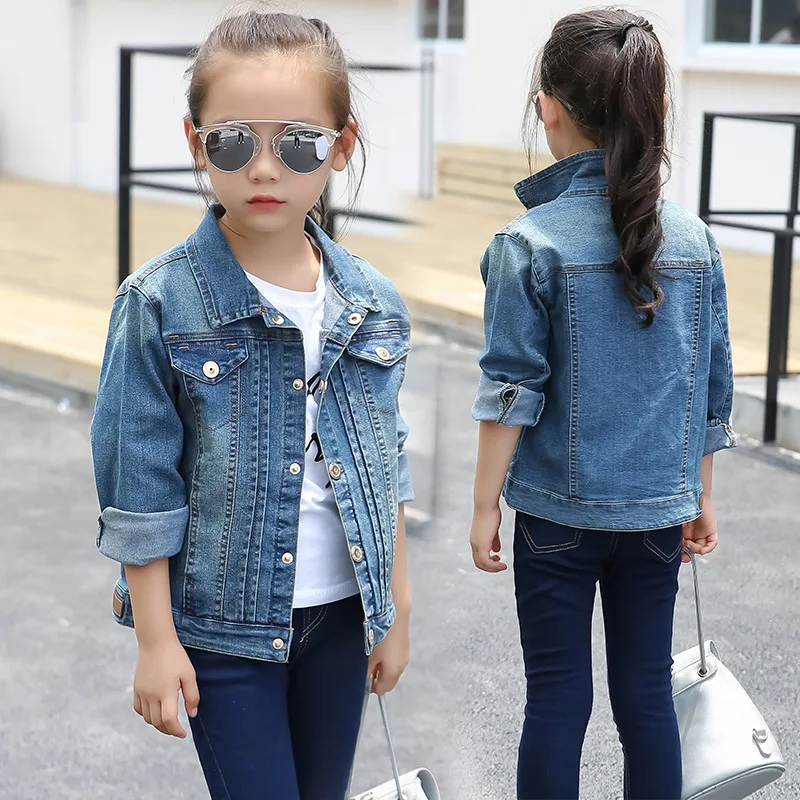 Kids Girls Jacket Spring/Autumn Clothing Children'S Long Sleeve Denim