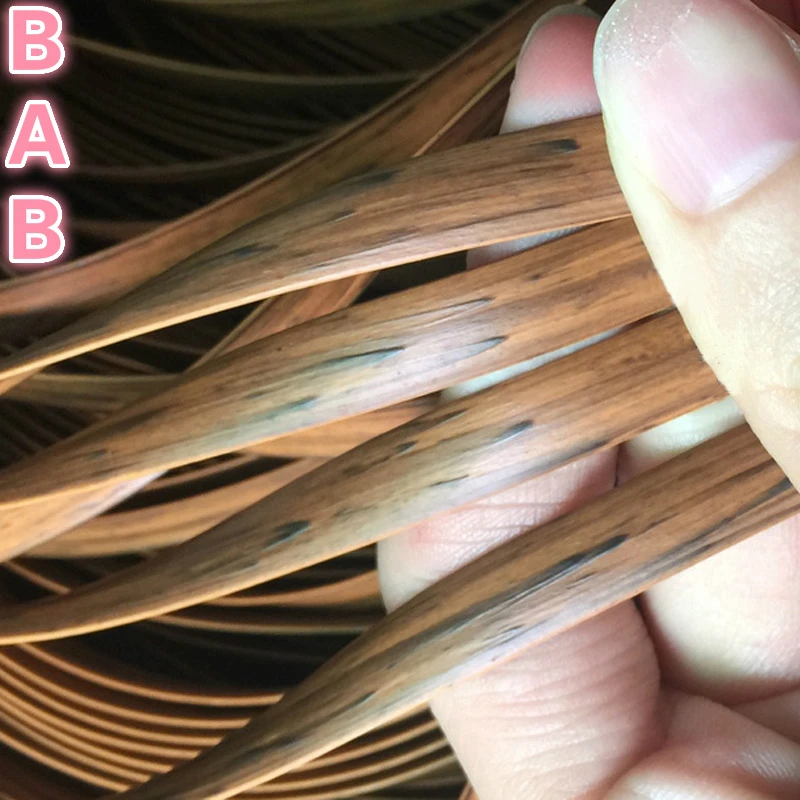 

Wood grain color/brown printing Gradient flat synthetic PE rattan weaving material plastic rattan for knit and repair chair ect