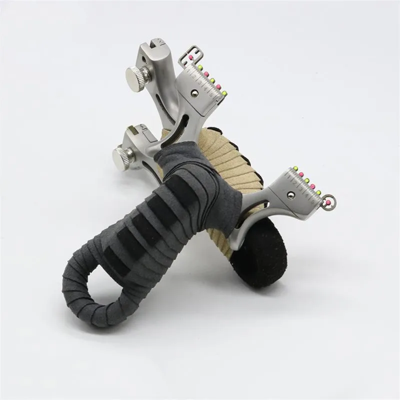 

Stainless steel Slingshot For Hunting Catapult Flat rubber Band Outdoor Shooting Powerful Handheld Bow New 2018