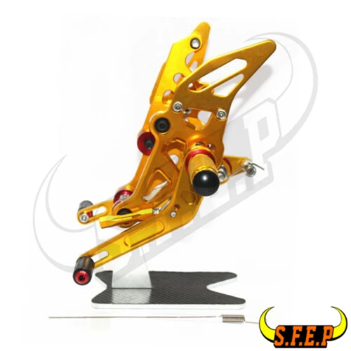 Gold CNC регулируемые Rearset подножки педаль для Yamaha mt-07/FZ-07 - Цвет: Gold