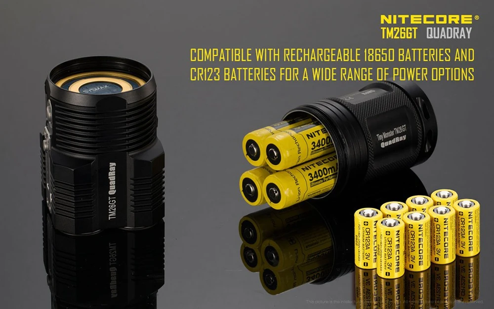 NITECORE TM26GT 4 * CREE XP-L HI V3 светодиоды 3500LM расстояние 704 m луча уличный фонарик для поиск поход не Батарея