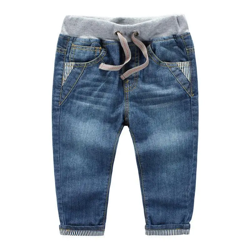 

3-10years spring autumn children jeans baby boys pants high quality kids Childrens volume label stripe denim trousers
