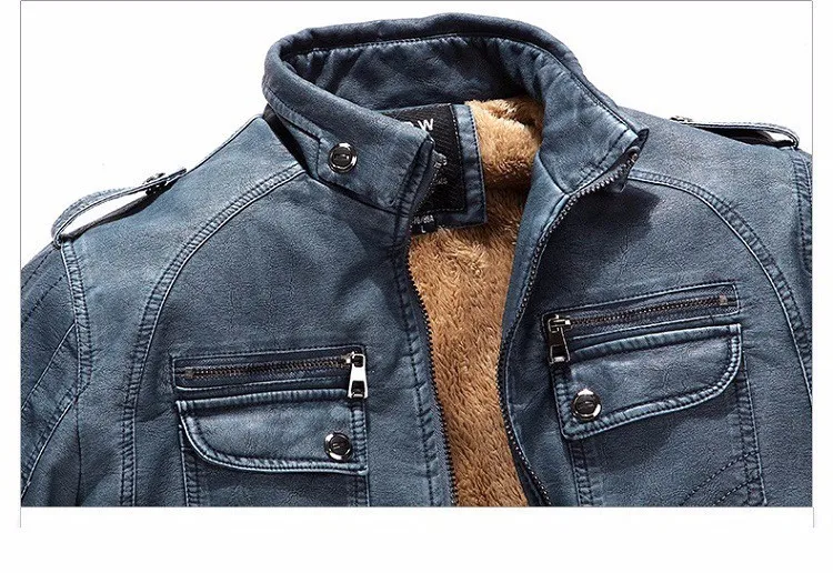 Зимняя мужская кожаная куртка, мужские пальто с мехом внутри, Мужская мотоциклетная куртка высокого качества из искусственной кожи, верхняя одежда, куртки размера плюс. YA117