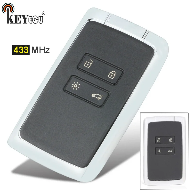 

KEYECU 433MHz Replacement 3 Button Smart Remote Key Fob for Renault Espace 5 Megane 4 Talisman 2016 2017 2018 2019