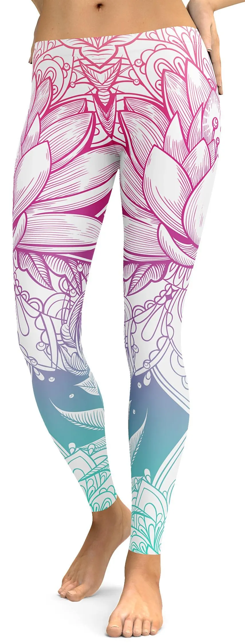 Pink Lotus mandala leggings (2)