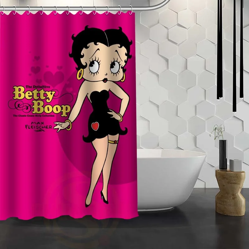 Лидер продаж пользовательские Betty Boop душ Шторы Водонепроницаемый Ткань душ Шторы для Ванная комната F# y1-17 - Цвет: Светло-желтый