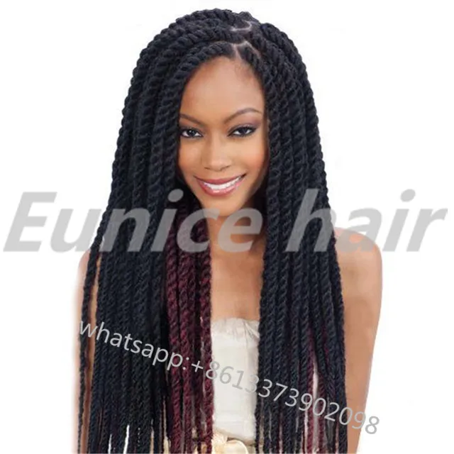 Synthetic Havana Mambo Crochet Twists Braids For Black Hair 12roots