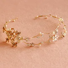 Dote me Vid de La Flor de Cristal de Oro Nupcial Celada de Pelo Accesorios de La Venda de Boda Hecho A Mano Joyería de Las Mujeres