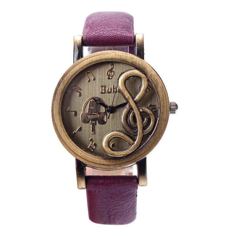 

Durable Purple Women Note Band Analog Quartz Wrist Watch