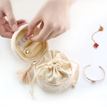 

Jewelry Storage Box Lace Ring Box jewelry Organizer Packaging Boite A Bijoux Earings Sieraden Doos Portable storage Gift box
