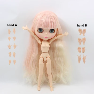 Fortune Days Nude Blyth Кукла № 2352/340 цвет шампанского розовый микс золотистые волосы с челкой соединение тело телесного цвета кожи фабрика Blyth - Цвет: like the picture