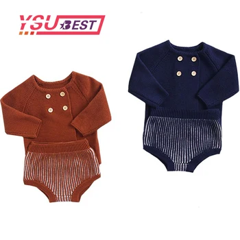 

2019 Baby Girl Clothes Cotton Knit Set Baby Coat and Shorts Spring Autumn Infant Clothing Suit Baby Boy Clothes Winter Outfit