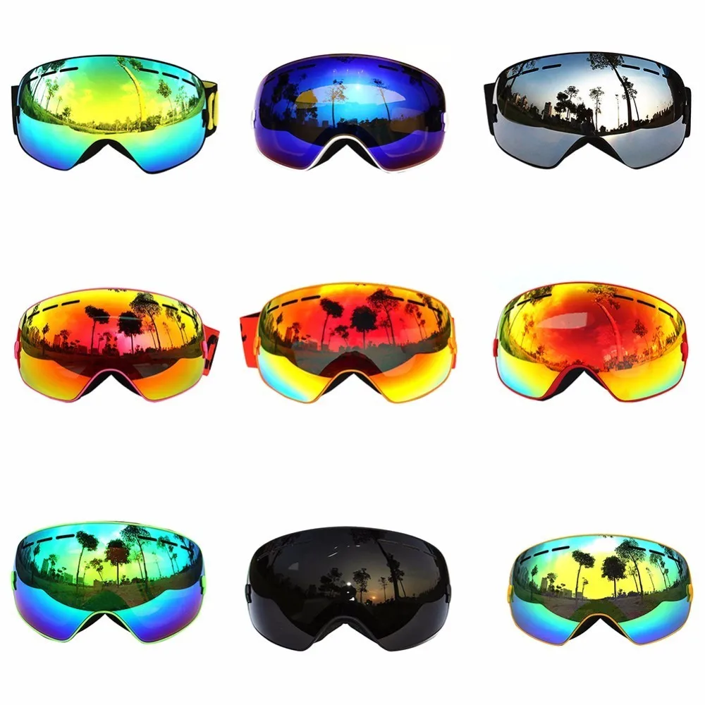 COPOZZ تزلج نظارات مع عدسة و مربع حالة قناع للتزلج UV400 مكافحة الضباب نظارات واقية من الثلج كبيرة كروية التزلج على الجليد للرجال النساء