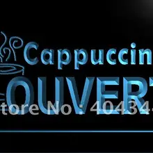 LK155-OUVERT Капучино Кофе Кафе NR светодиодный неоновый свет знак домашнего декора ремесла