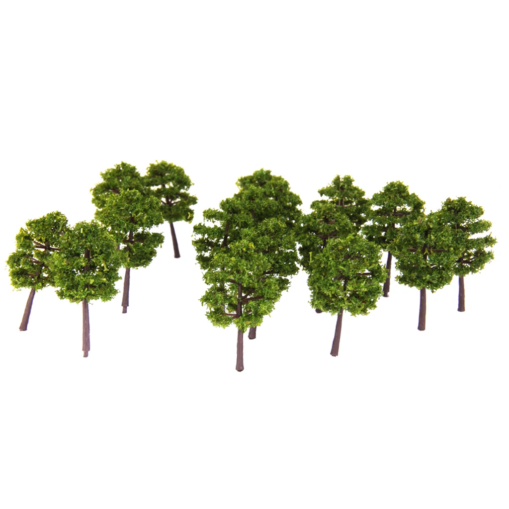40pcs Model Trees Deep Green for N Scale Railroad Build Garden Park Diorama Layout Accessories 50mm