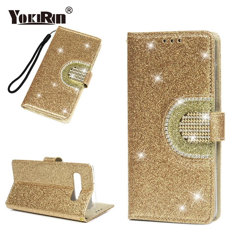 

Luxury Glitter Leather Wallet Phone Case For Samsung Galaxy S10 Lite/S10/S10 Plus Back Diamond Button Case for Galaxy S10 Cover