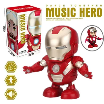 

iron man figure can be Dance Action Figure Electronic Toy with LED Flashlight Music robot Avengers Iron Man Hero