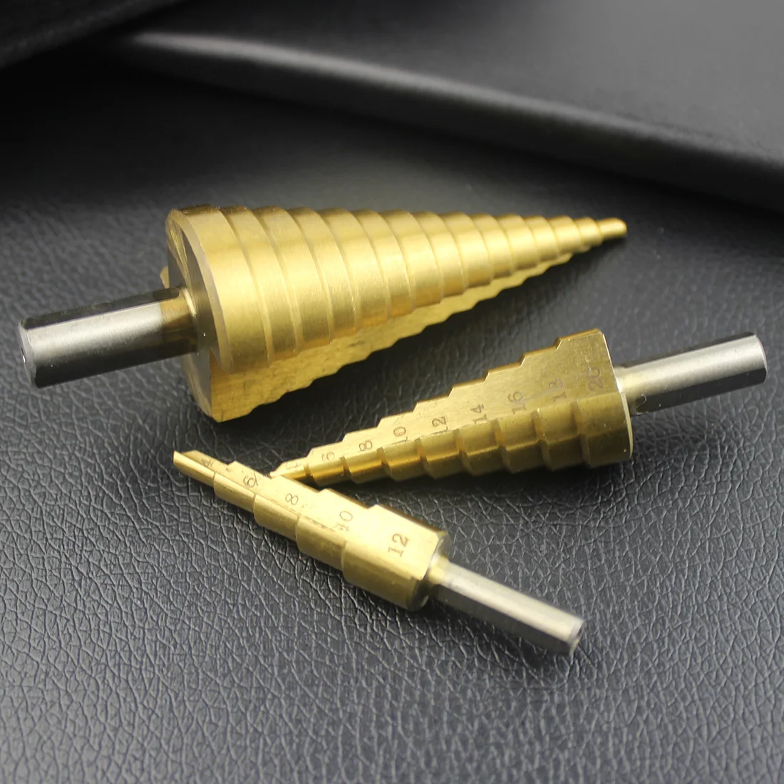 3pcs/set HSS Steel Titanium Step Drill Bits Step Cone Cutting Tools