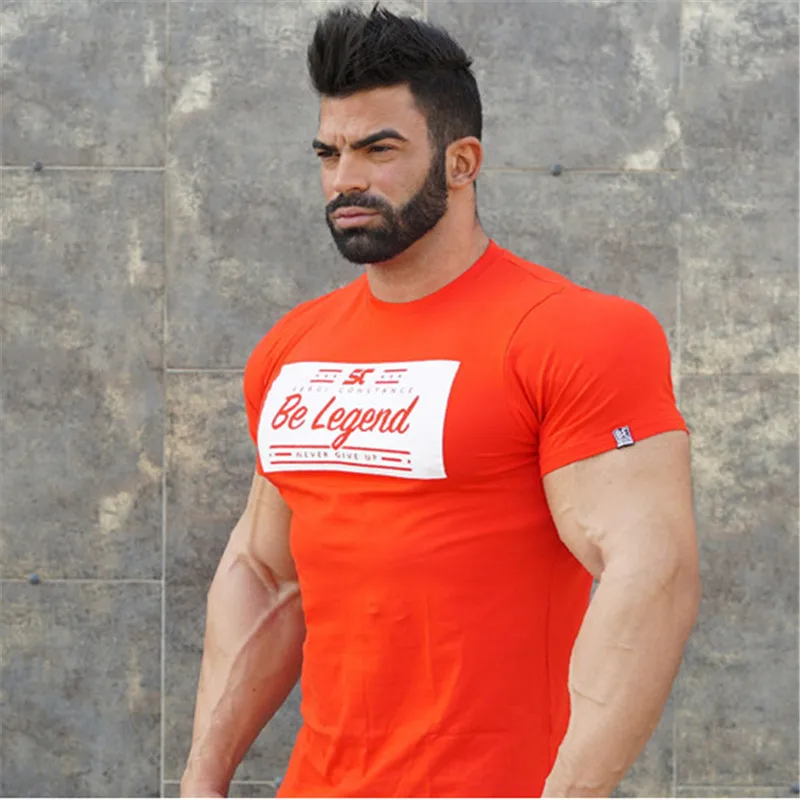Yemeke رجل الصيف الاجسام القطن t-shirt الجمنازيوم تجريب المحملات قمم قصيرة الأكمام قمصان الرجال الترفيه ماركة الملابس