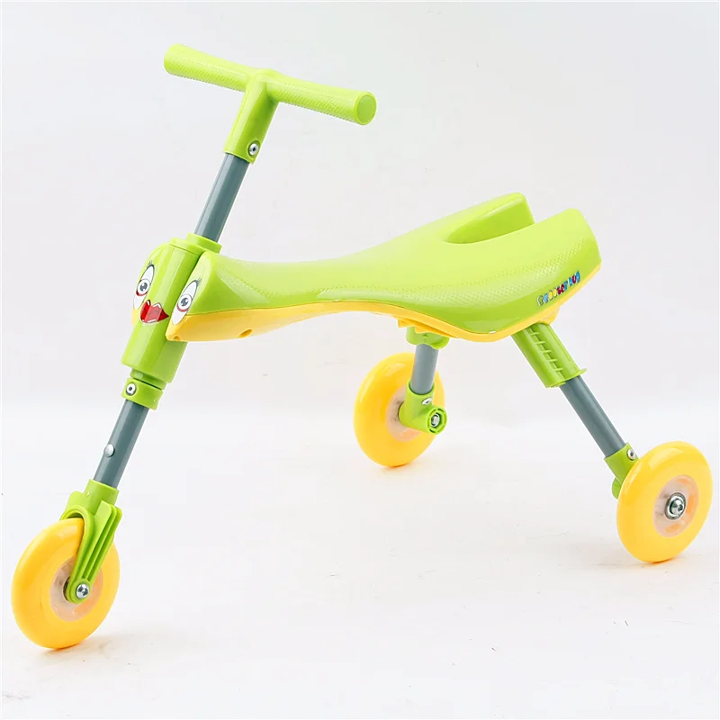 Детские игрушки для езды на велосипеде без педалей, складные, для улицы, для малышей, скользят, трехколесный велосипед, Балансирующий велосипед, скутер, ходунки для малышей - Цвет: Green Mantis