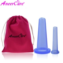 2 шт вакуумные банки для массажа, силиконовые банки для массажа лица, антицеллюлитный массажер, Набор банок, семейные вакуумные банки, чашки