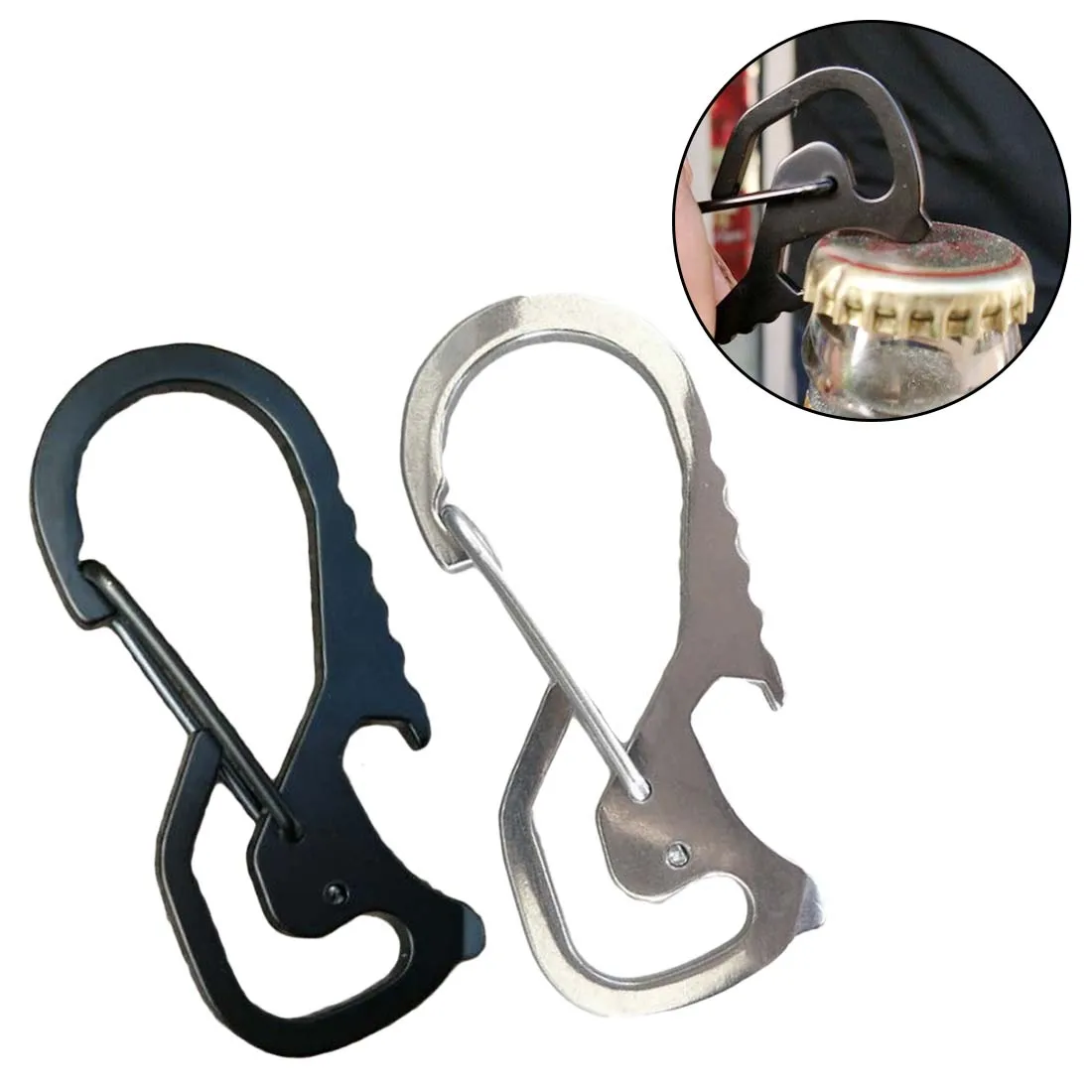 

New EDC Outdoor Tools Carabiner Cap Lifter Hex Driver Bottle Opener Keychain Ring Climbing Camping Equipment