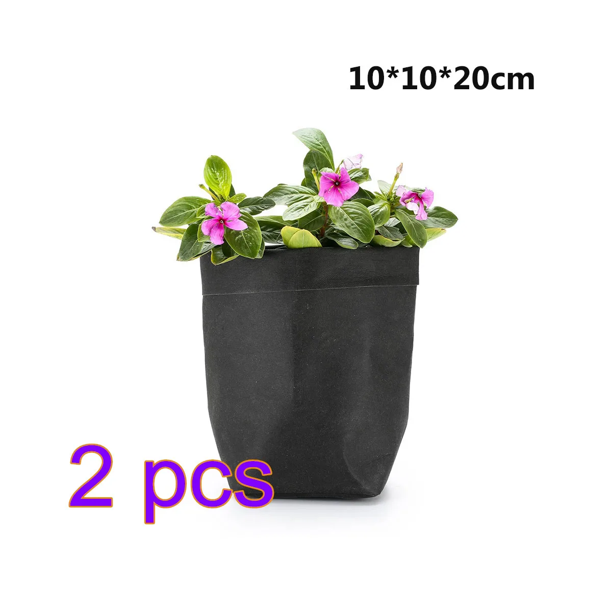 2pcs 10x10x20cm Крафт бумажные мешки для хранения моющиеся растения Выращивание овощей мешок цветочный горшок с ручкой корзина цветочный горшок крышка детская одежда органайзер для игрушек - Цвет: 2pcs 10x10x20cm