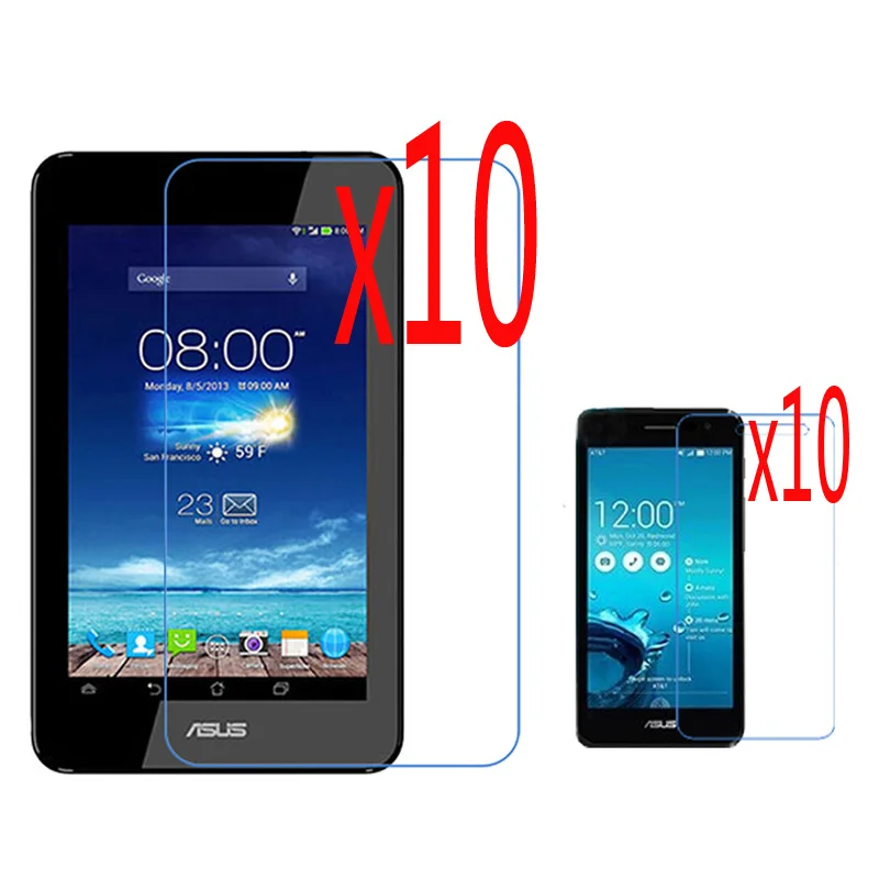 10sets/lot LCD Clear Screen Protector Films Protective Film Guards For Asus Padfone Mini 2014 PF400CG 7" Tablet 4.3" Phone |