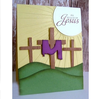 

Old Rugged Cross Metal Cutting Dies Silver Stencil Scrapbooking Abulm Photo Paper Card New Handmade Embossing