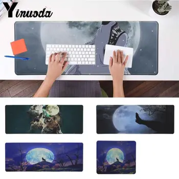 

Yinuoda wolf howling at the moon MousePads Computer Laptop Anime Mouse Mat Size for 30x90cm and 40x90cm Gaming Mousepads