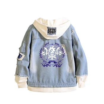 

Fate/stay night Hoodies Cosplay Men women costumes Jacket cartoon casual Jean jacket Ripped Harajuku denim top fashionable print