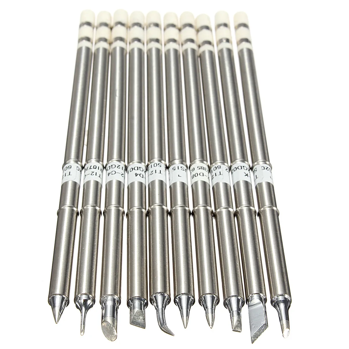 

10Pcs T12 Series Solder Iron Tips for Hakko Soldering Station FX-950 FX-951 FX-952 T12-B/BC2/D4/C1/C4/D08/D24/I/JL02/K