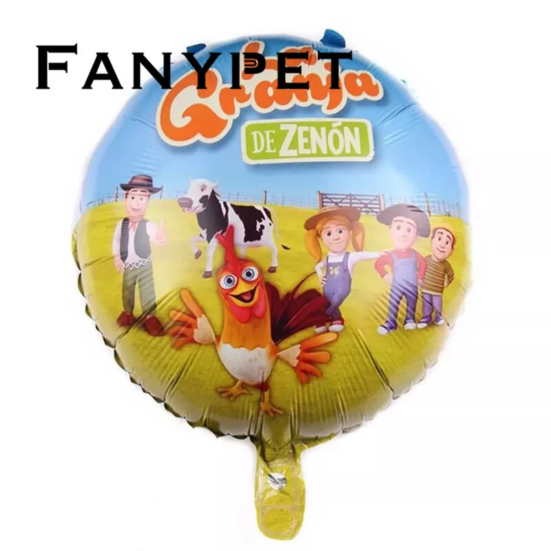 

50pcs New 18-inch round cartoon aluminum balloon farm theme Children's holiday party layout decorative balloons wholesale